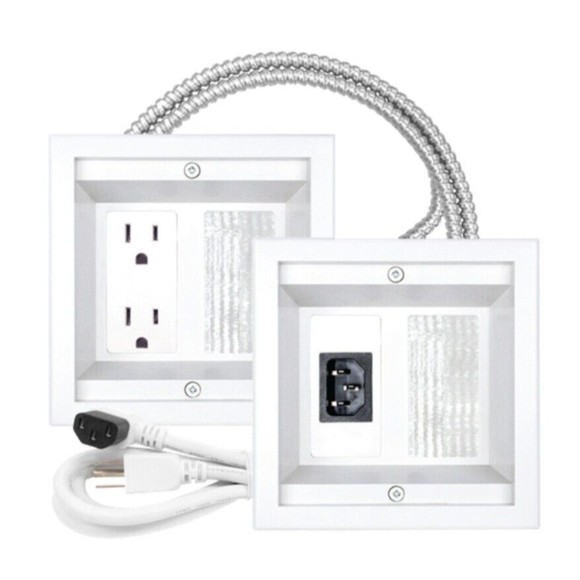 IWPE-7R2-MC HDTV Power Relocation Kit Double Gang Metal Clad Power Cable 7' PJW - Picture 1 of 15
